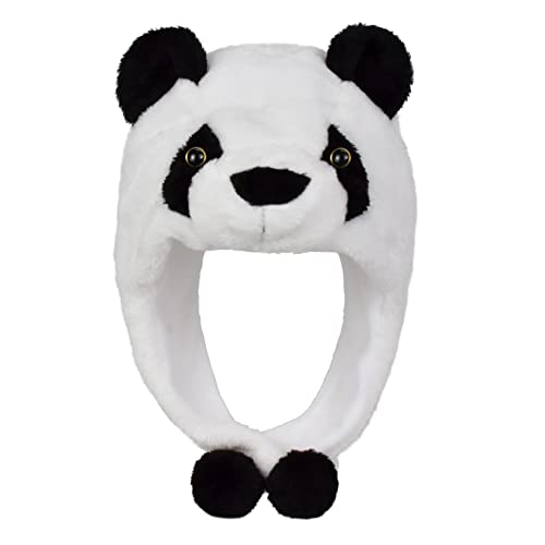 Lacheln Animal Plush Hats for Women Men Halloween Party Costume Winter Soft Warm Funny Beanies for Teen Adult Panda