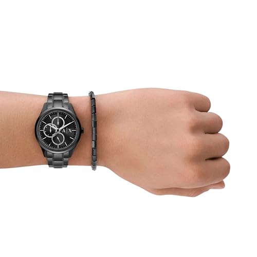Image of A|X Armani Exchange Men's Multifunction Analog Watch, Necklace Gift Set Stainless Steel Watches for Men