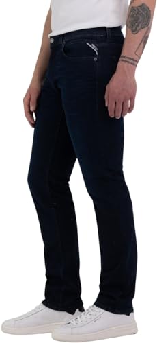 Replay Herren Jeans Grover Straight-Fit mit Power Stretch, Dark Blue 007 (Blau), 29W / 34L – Ansicht 4