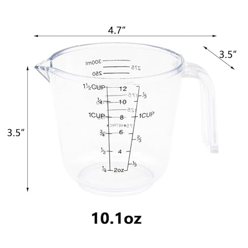 Vaso medidor plástico 1.5 tazas con agarre y pico miniatura 2