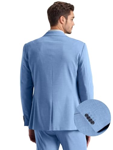 Men's 2 Pieces Suit Elegant Solid Six Button Slim Fit Double Breasted Party Blazer Vest Pants Set4