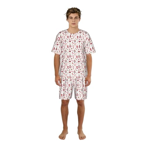 Pijama de hombre de Papá Noel de 2 piezas transpirable