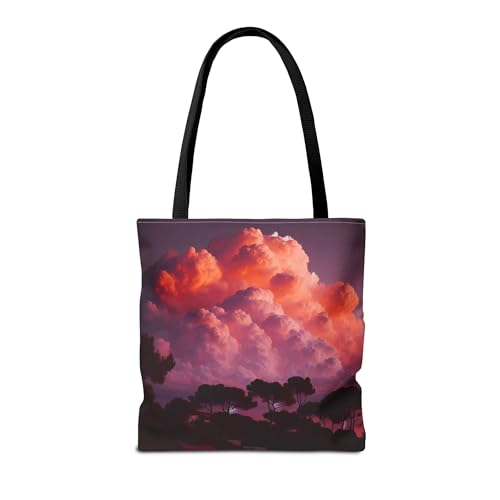 Premium Tote Bag with Reinforced Stitching - A Cloud at Sunset in Dégradé from Blush to Mauve2