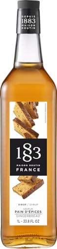 Image of 1883 Gingerbread Syrup for Drinks, Made in France, 1 Liter Glass Bottle