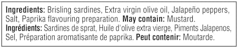 King Oscar, Brisling Sardines with JalapeƱo Peppers, 106 gram cans (Packs of 12) - 2