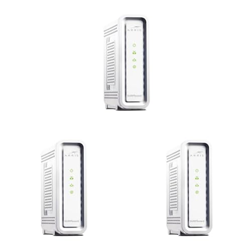 Image of ARRIS Surfboard SB8200 DOCSIS 3.1 Multi‑Gig Cable Modem | 2-1Gbps Ethernet Ports | Works with Xfinity,Cox,Spectrum-| for Cable Internet Plans up to 2Gbps-| Modem Only,Router Required,(Pack of 3)