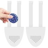 Toilet Tank Cleaning Tablet Holder, 2.9x0.9x2.9 In Toilet Tank Bleach Tablet Bracket with Hooks Hanging Toilets Bowl Cleaner Carrier for Blocking Dissolved Impurity from Fouling Water Tanks (2pcs)