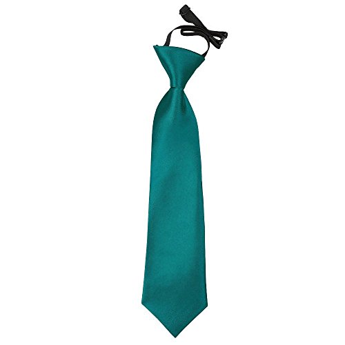 DQT Plain Satin Easy to Wear Elastic Pre-tied Tie for Boys (2-7 Years Old)