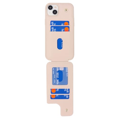 Funda iPhone 15 piel tapa libro carcasa tarjetero 4 ranuras soporte anillo CAVOR 3