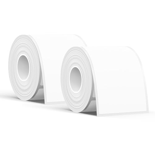 SUPVAN T50M Series Label Maker Tape 2 Rolls 1.96 3.14 (50mm 80mm) 100 Labels/Roll Genuine Laminated Thermal Label Tape Waterproof Oilproof Highly Adhesive Auto Detect Labels Black on White