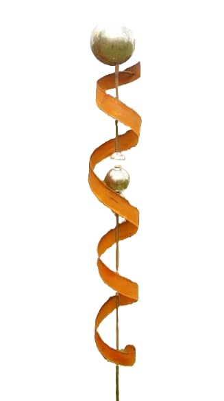 Garten-Roststecker 200 Cm – Mit 4 Edelstahlkugeln, Wetterfest, Handgefertigt, Als Deko Für Beet & Rasen