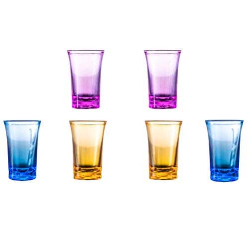 Conjunto de copos de shot de acrílico com 6 peças de copos de shots de base pesada para festas, copo