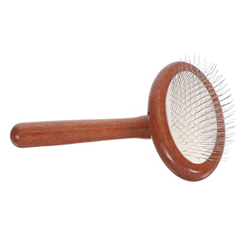 Peine de madera para perros TOYANDONA con púas largas para deshedding portátil