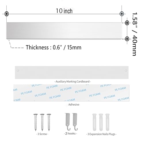 Tysonir 10 Inch Stainless Steel Magnetic Knife Holder,Strong and Secure Magnetic Knife Rack for Metal Kitchen Utensils,Silver - Image 3