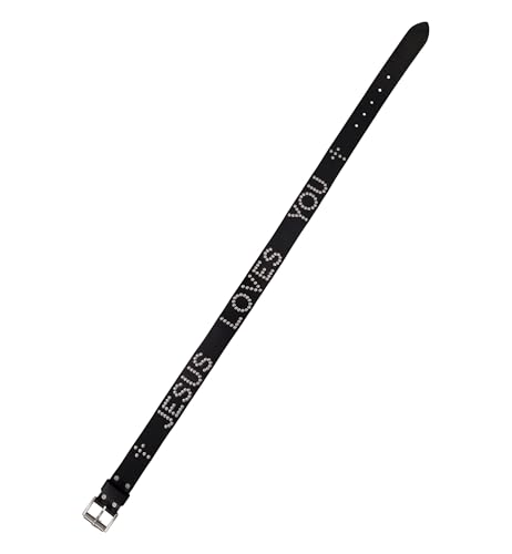 Women's 1.5 Inch Jesus Loves You Studded Leather Belt, Roller Buckle, Adjustable Sizing 6