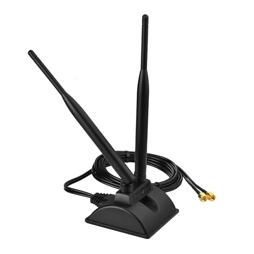 Image of Eightwood WiFi Antenna with RP-SMA Male Connector, 2.4GHz 5GHz Dual Band Antenna Magnetic Base for PC Desktop Computer PCIe Bluetooth Card WiFi Router