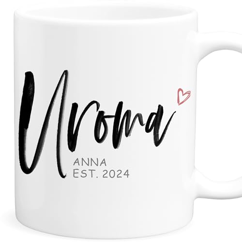 Du wirst Uroma Tasse personalisiert Schwangerschaft verk&uuml;nden Schwangerschaftsverk&uuml;ndung Wir bekommen ein Baby Schwanger Geschenk aus Keramik
