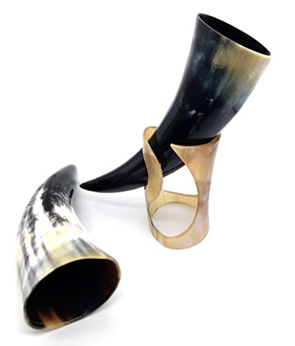 5Moonsun5'S Viking Drinking Horn Mug Handcrafted Ox Cup Horn - Drink Mead & Beer Like Game Of Thrones With This Large Ale Stein - A Perfect Present For Real Men 6In With Stand #TOP9