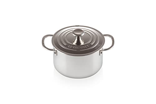 Le Creuset Cacerola alta con tapa de Acero Inoxidable Signature, 32 cm, 96600618000000