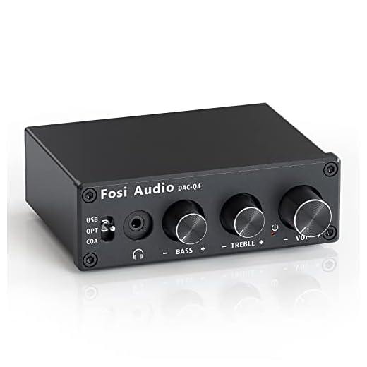 Fosi Audio DAC Converter 24-bit/192kHz Optical/Coaxial/USB Digital-to-Analog Adapter Decoder & Headphone Amplifier & Mini Stereo Pre-Amplifier Q5 (Black)