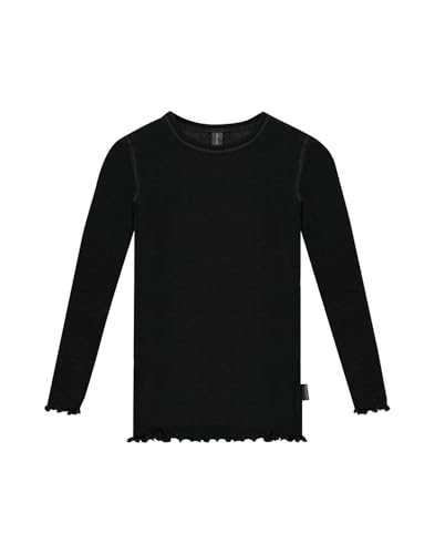 T-shirt manches longues en laine mérinos et soie pour enfant avec un délicat effet pointelle