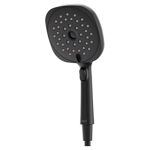 Moen Verso Eco-Performance Infiniti Dial Square Handheld Shower, 6-Inch Diameter Spray Head, Matte Black, 220H4EPBL by Moen - Used condition - Image 3