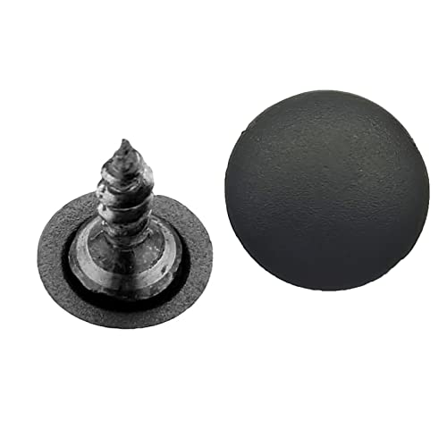 Image of 200 Pcs Black Plastic Nut Cover Snap,Cam Lock Screw Protection Cap,Decorative Nut Cover,for Cabinet Drawer Dresser and Wardrobe Furniture.
