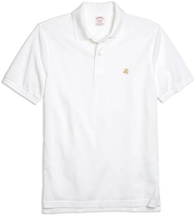 Brooks Brothers Men's Original Fit Performance Pique Polo Shirt White (Small)