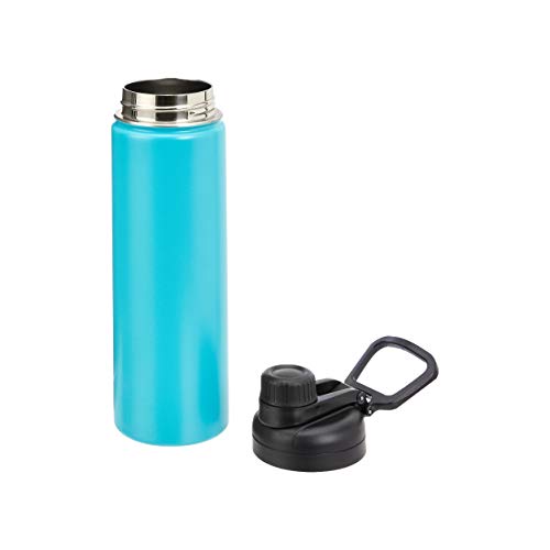 Amazon Basics Stainless Steel Insulated Water Bottle With Spout Lid – 20-Ounce, Teal #TOP1