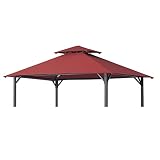 EasyLee 8'x5' Grill Gazebo Replacement Canopy Top Double Tiered BBQ Tent Cover Fit for Gazebo Model