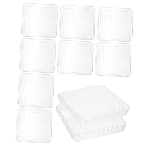 SOLUSTRE 10 Pack Square Petri Dishes with Lids for Use Plastic Culture Dishes Rectangular Cell Culture Dish Easy to Operate