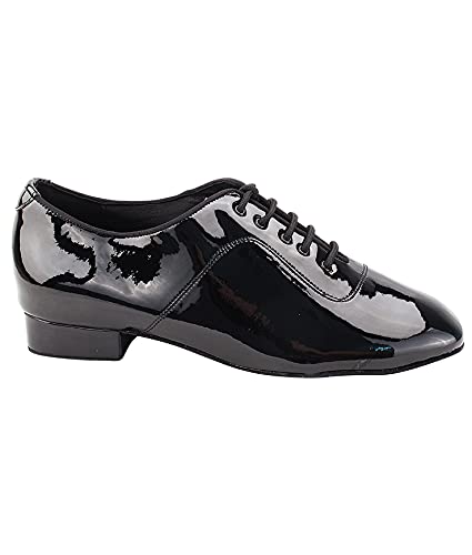 Very Fine Dance Shoes - Mens Standard, Smooth, Waltz Ballroom Dance Shoes - C917101-1-inch Heel and Foldable Brush Bundle - Black Patent - 13