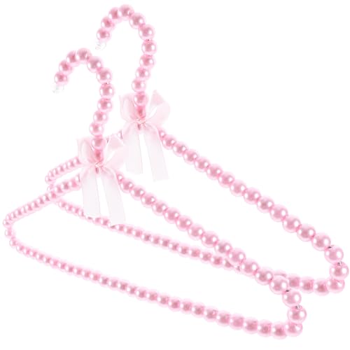 GALPADA Perchas Pequeñas Abs Rosa Cuentas de Perlas, Resistentes y Que Ahorran Espacio, Paquete de 2 para Exhibición y Uso Doméstico