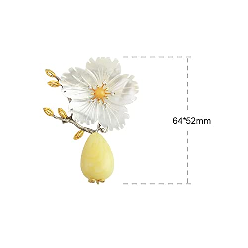 Broche de luxe fleurs blanches pour sublimer une robe de fête - 2