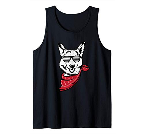 Corgi Face Shutter Glasses Gift Camiseta sin Mangas