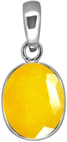Médaillon saphir jaune saphir naturel en Panchadhatu plaqué pour hommes