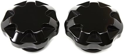 V-Twin 38-0466 - Solid Black Techno Style Gas Cap Set Vented and Non-Vented