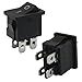 Rierdge 5Pcs KCD1 Rocker Switch, 4 Pin 2 Position Toggle Switch, AC 125V 10A for Household Appliances Industrial Equipment (Black)