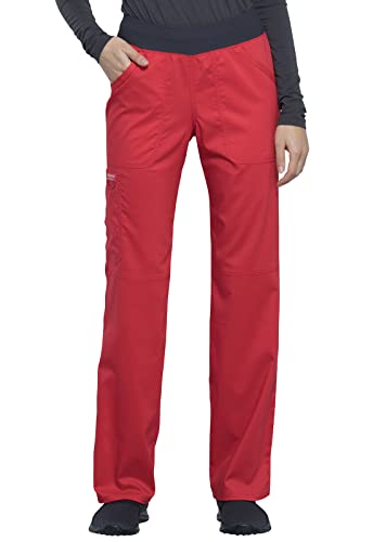 Image of Cherokee Women Scrub Pant with Straight Leg Pull-on Pant Medical Bottom with 4 Pocket & 2-Way Stretch Fabric - WW110 | 2-way Stretch Fabric, Pull-on Medical Bottom, Comfort Waistband, Knit Waist, Easy Care, Built For Healthcare Professionals