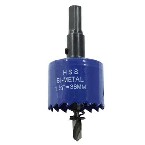 Image of Luomorgo 38mm /1 1 /2 inch Hole Saw Drill Bit | 1 1 /4 inch Cutting Depth, HSS Bi-Metal, For Wood Cornhole Boards Plastic Drywall & Metal Sheet