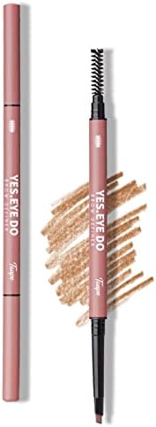 Eyebrow Pencil with Brush, Automatic Dual-sided Eye Brow Pencils for Women, 2mm Micro Precision Tip for Hair Like Stroke, Waterproof Long-lasting Buildable Pigment, Taupe, YES.EYE DO