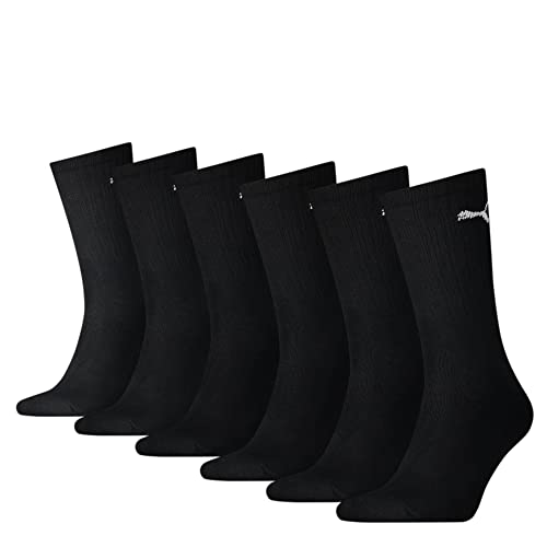 PUMA Unisex Sportsocken Cush Crew 6p Sportsocke, Schwarz, 43-46 EU