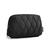 BAGSMART メイクアップバッグ 大容量 トラベルコスメバッグ メイクアップオーガナイザーケース 女性用 旅行必需品 旅行用サイズの洗面用品 ふわふわパッド入りメイクアップバッグ トイレタリーアクセサリー ボトル ブラシ