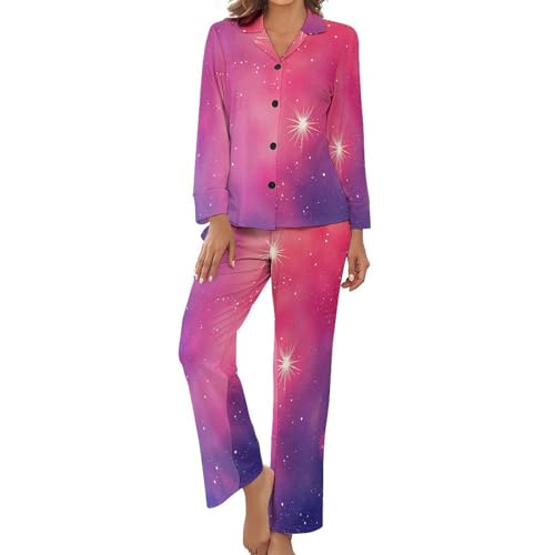 Set pyjamas manches longues haut boutonné pantalon grande taille