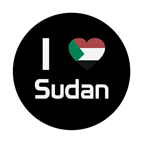 National Flag of Sudan souvenir gift for men women PopSockets Swappable PopGrip, Black - Image 3