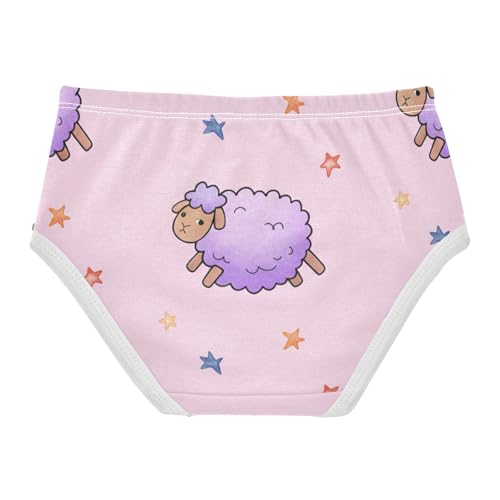 Cute Purple Sheep Pink Panties Little Girl Toddler Underwear Floral Cotton Artistic Kids Undies Briefs 2t2