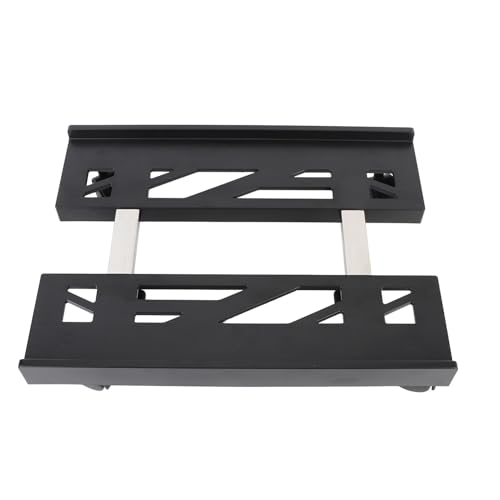 Soporte móvil para PC de Pssopp con ruedas, ajustable para torre de computadora, soporte de CPU de ABS y acero inoxidable con ruedas con bloqueo y diseño ventilado para uso bajo escritorio miniatura 4