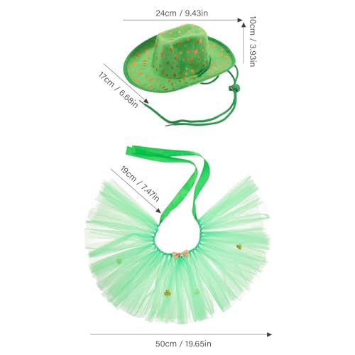 Disfraz para perro Saint Patricks Day con tutú y sombrero miniatura 7