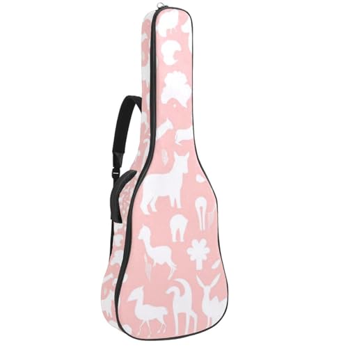 Housse guitare étanche 41 pouces avec grand compartiment accessoires rose