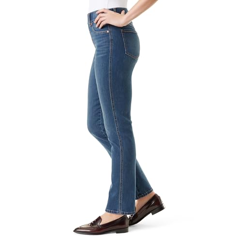 Image of Gloria Vanderbilt Womens Shape Effect Pull on High Rise Straight Leg Jean Standard